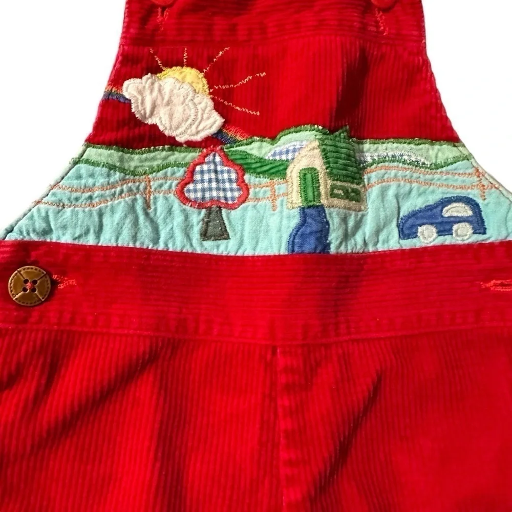 Vintage 70’s/80’s Popsicle Red Corduroy Overalls size 12 months